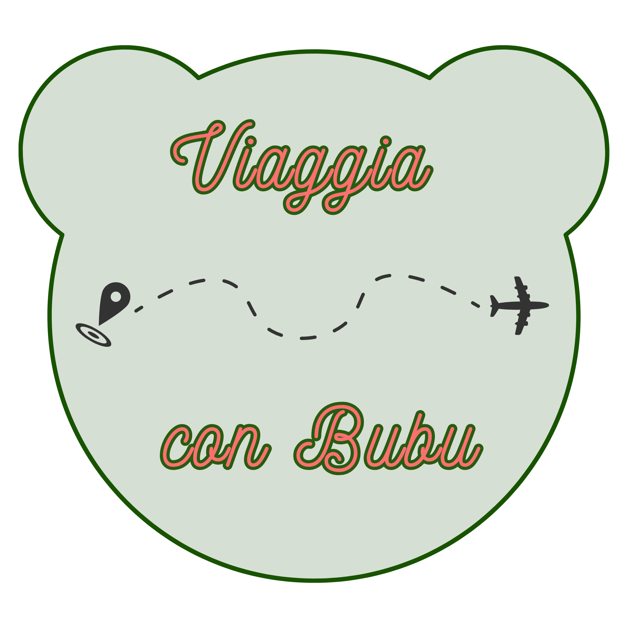 Logo di Viaggia con Bubu - testa di orsetto con scritta