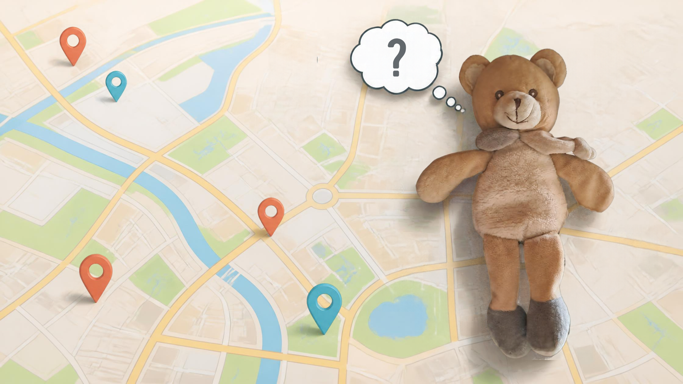 mappa di viaggio con orsetto Bubu